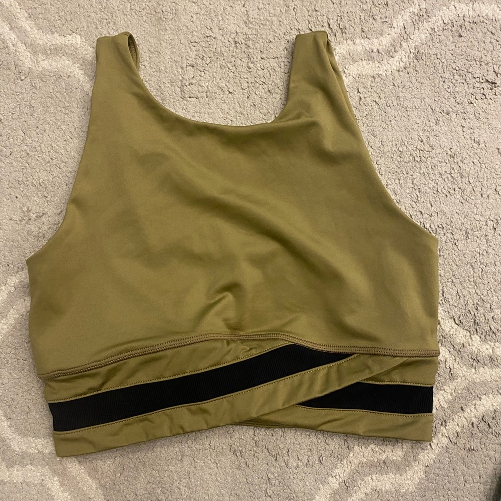 Sweaty Betty All Day Wrap Waist Crop Workout Yoga Top Terra Brown Medium